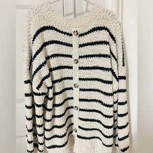 Striped Black and White Women Sweater